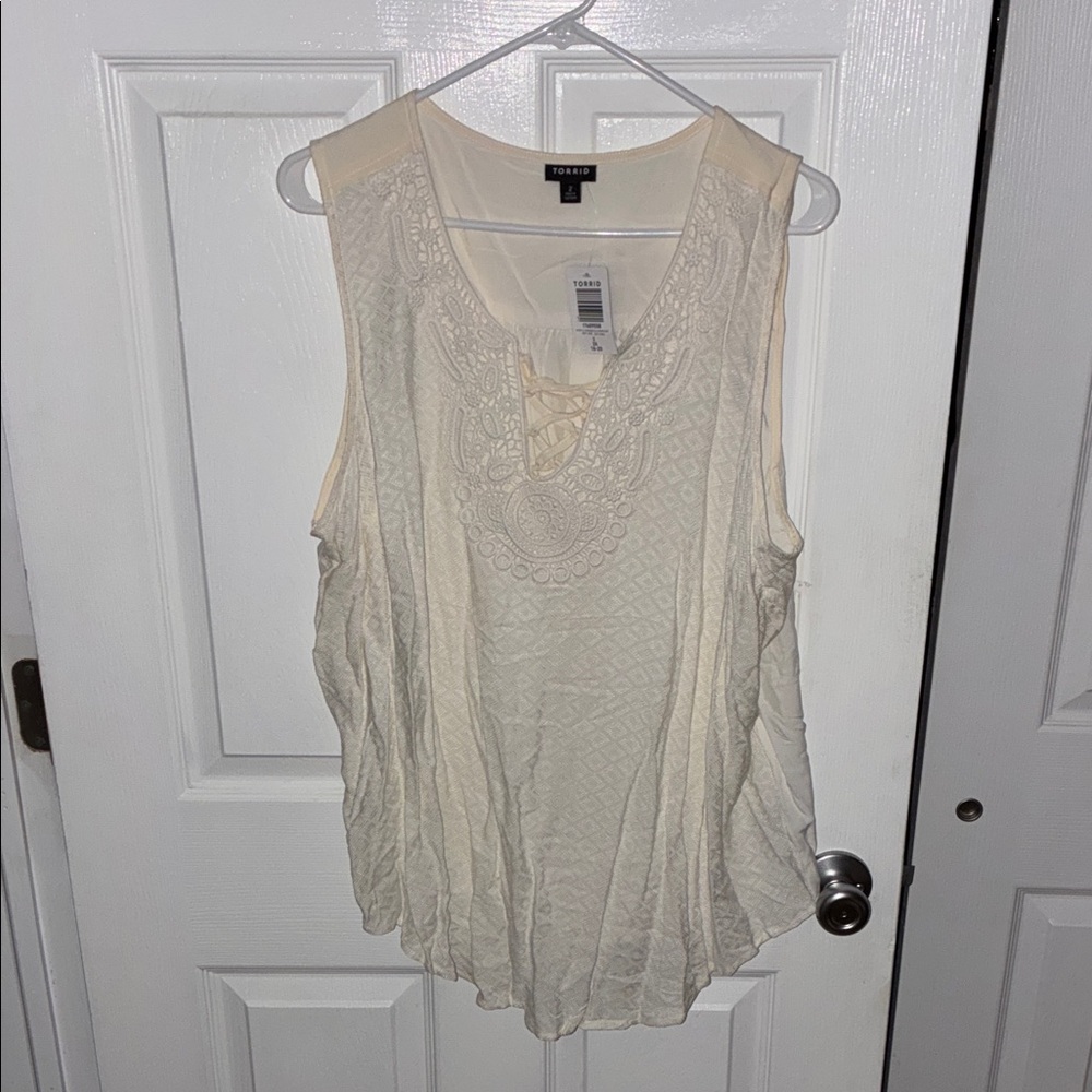 Cream Sleeveless Top